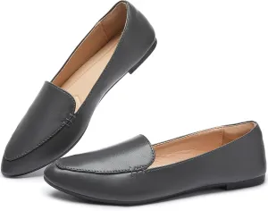 FINIWOR Loafers for Women Flats Shoes Women Pointed Toe Dress Shoes Comfortable Memory Foam Penny Loafers Slip On Shoes