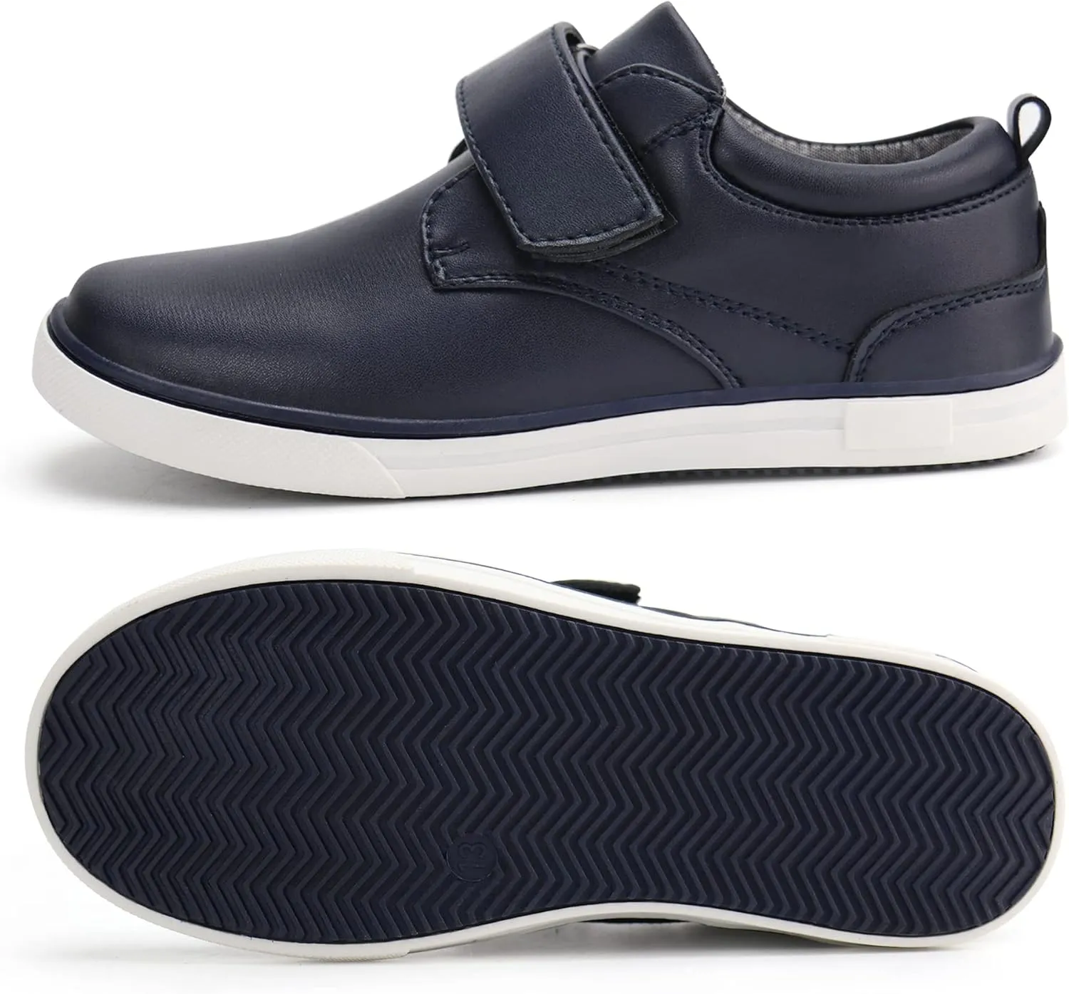 firelli Boys Loafers Hook and Loop School Uniform Dress Shoes Kids Casual Oxford Shoes