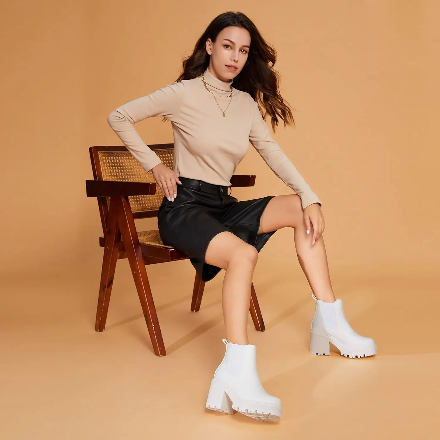 firelli Women Fashion Chelsea Boots Platform Boots Classic Ankle Booties