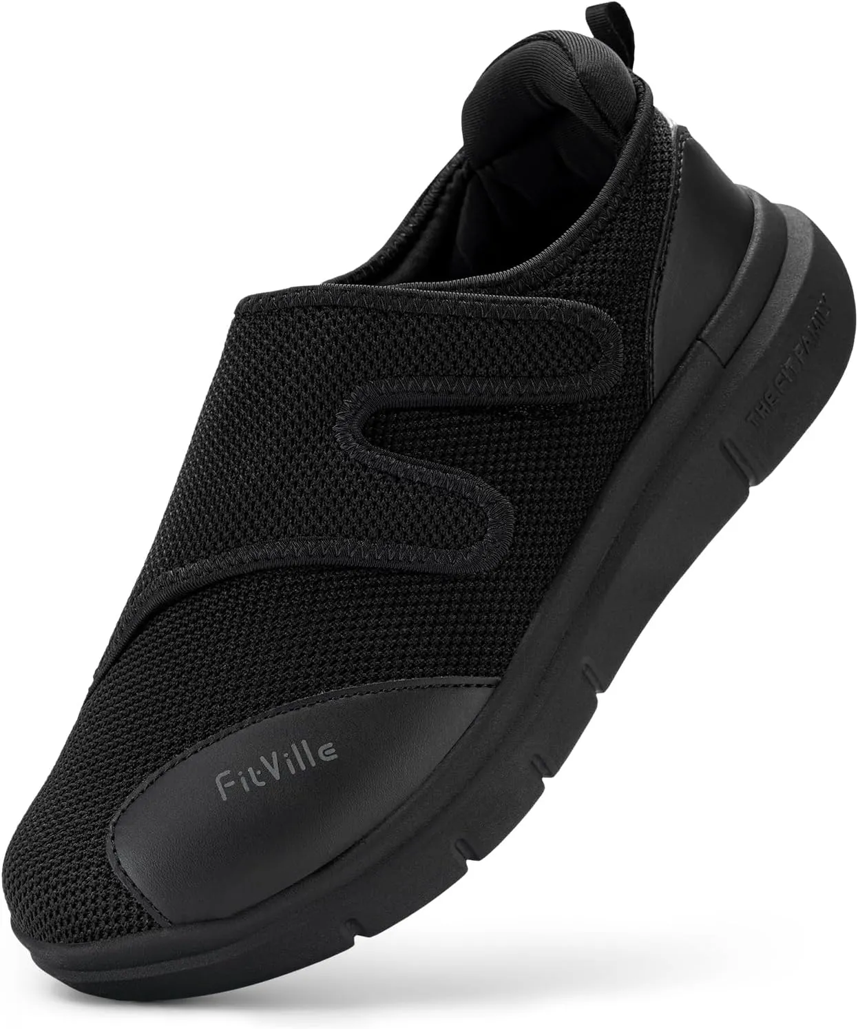 FitVille Diabetic Shoes for Men Extra Wide Width XX-Wide Orthopedic Slip-on Shoes Adjustable Closure Walking Sneakers with Arch Support Cushioning Therapeutic for Swollen Feet