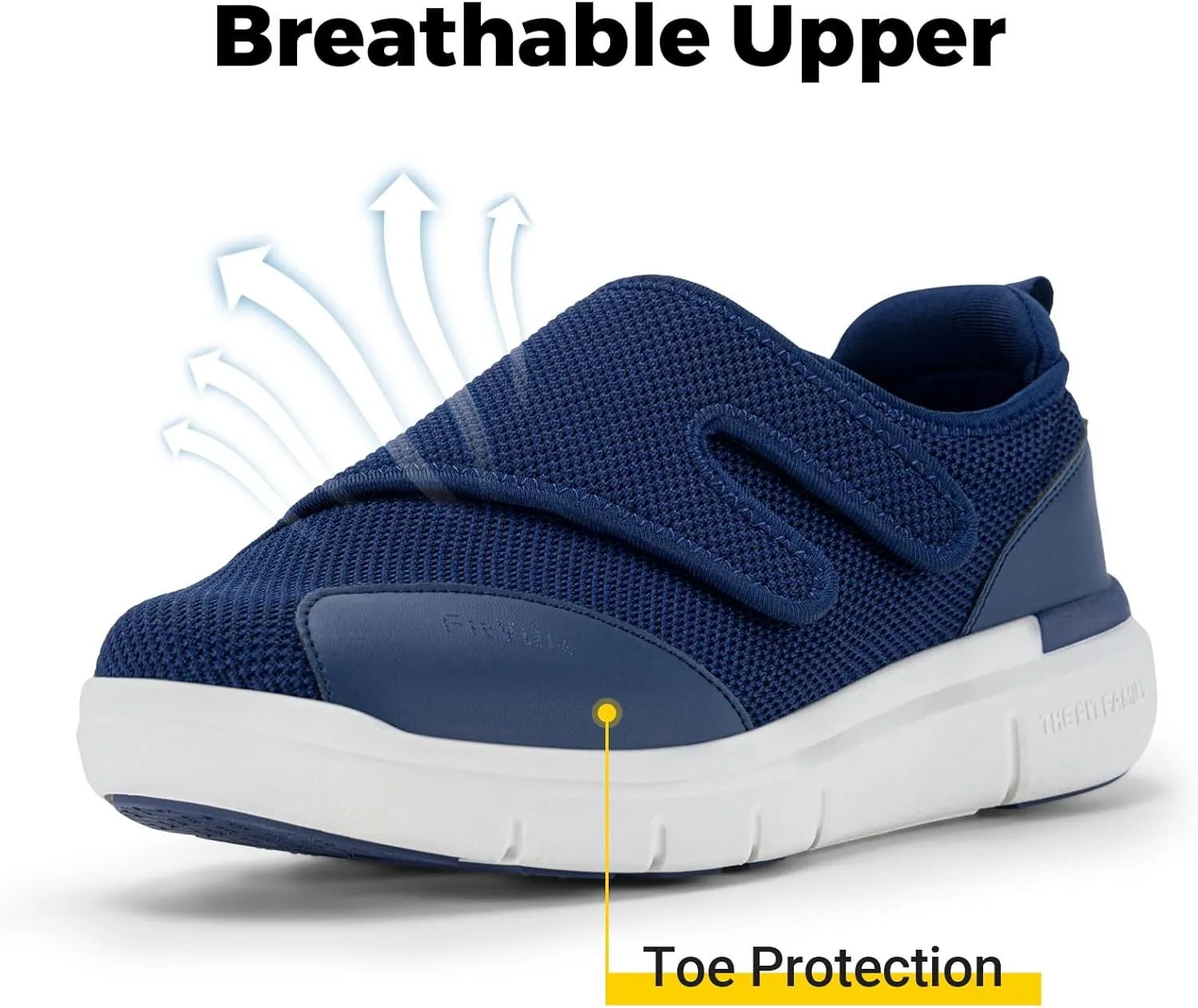 FitVille Diabetic Shoes for Men Extra Wide Width XX-Wide Orthopedic Slip-on Shoes Adjustable Closure Walking Sneakers with Arch Support Cushioning Therapeutic for Swollen Feet