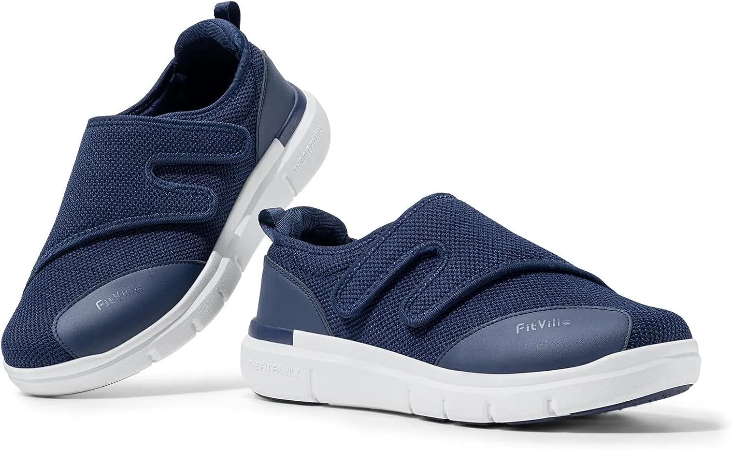 FitVille Diabetic Shoes for Men Extra Wide Width XX-Wide Orthopedic Slip-on Shoes Adjustable Closure Walking Sneakers with Arch Support Cushioning Therapeutic for Swollen Feet