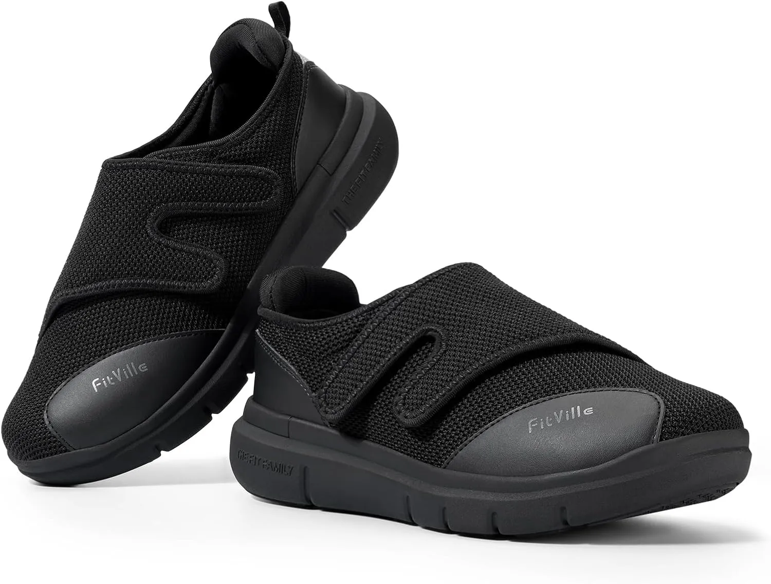 FitVille Diabetic Shoes for Men Extra Wide Width XX-Wide Orthopedic Slip-on Shoes Adjustable Closure Walking Sneakers with Arch Support Cushioning Therapeutic for Swollen Feet