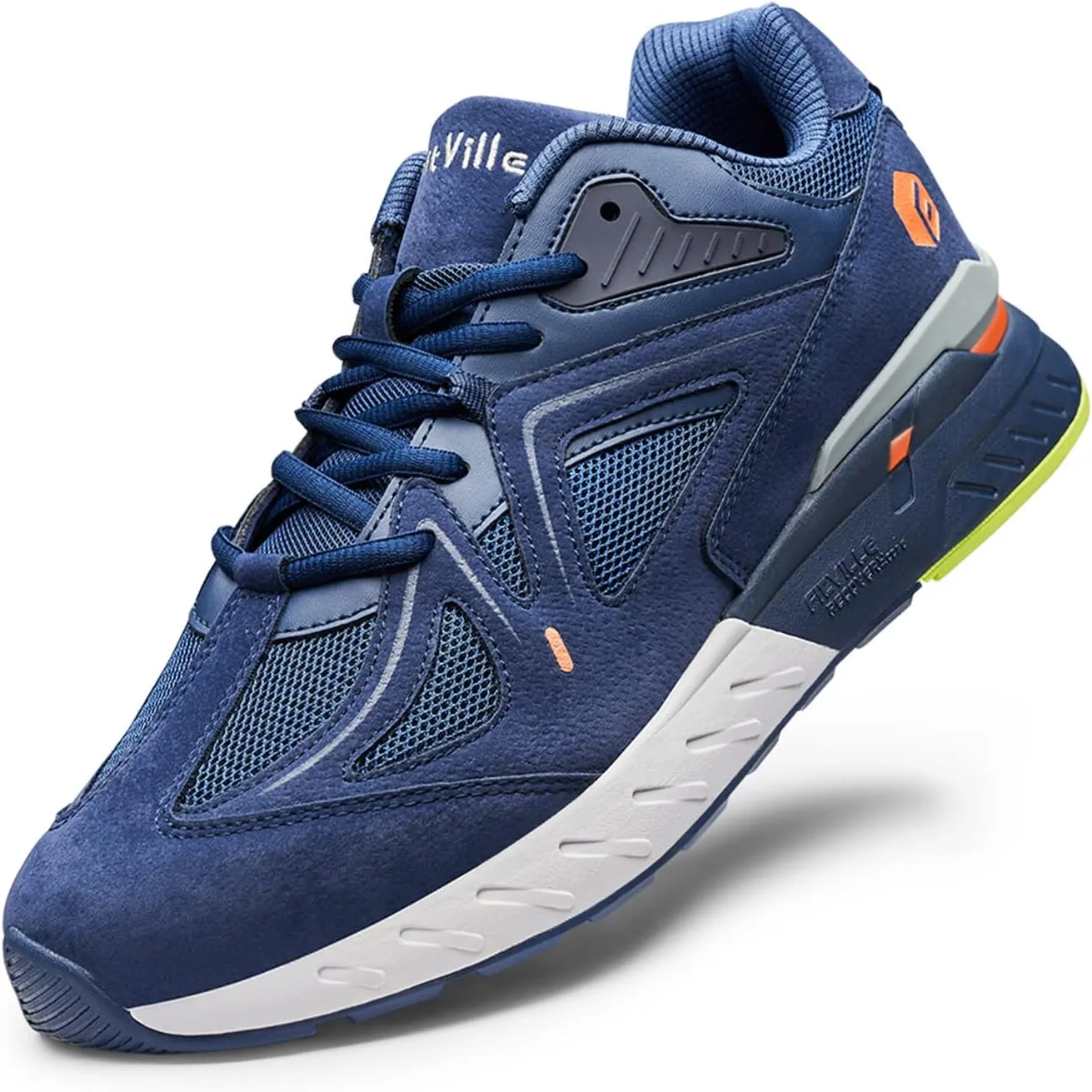 FitVille Extra Wide Walking Shoes for Men Wide Width Sneakers for Flat Feet Heel Pain Relief - Rebound Core