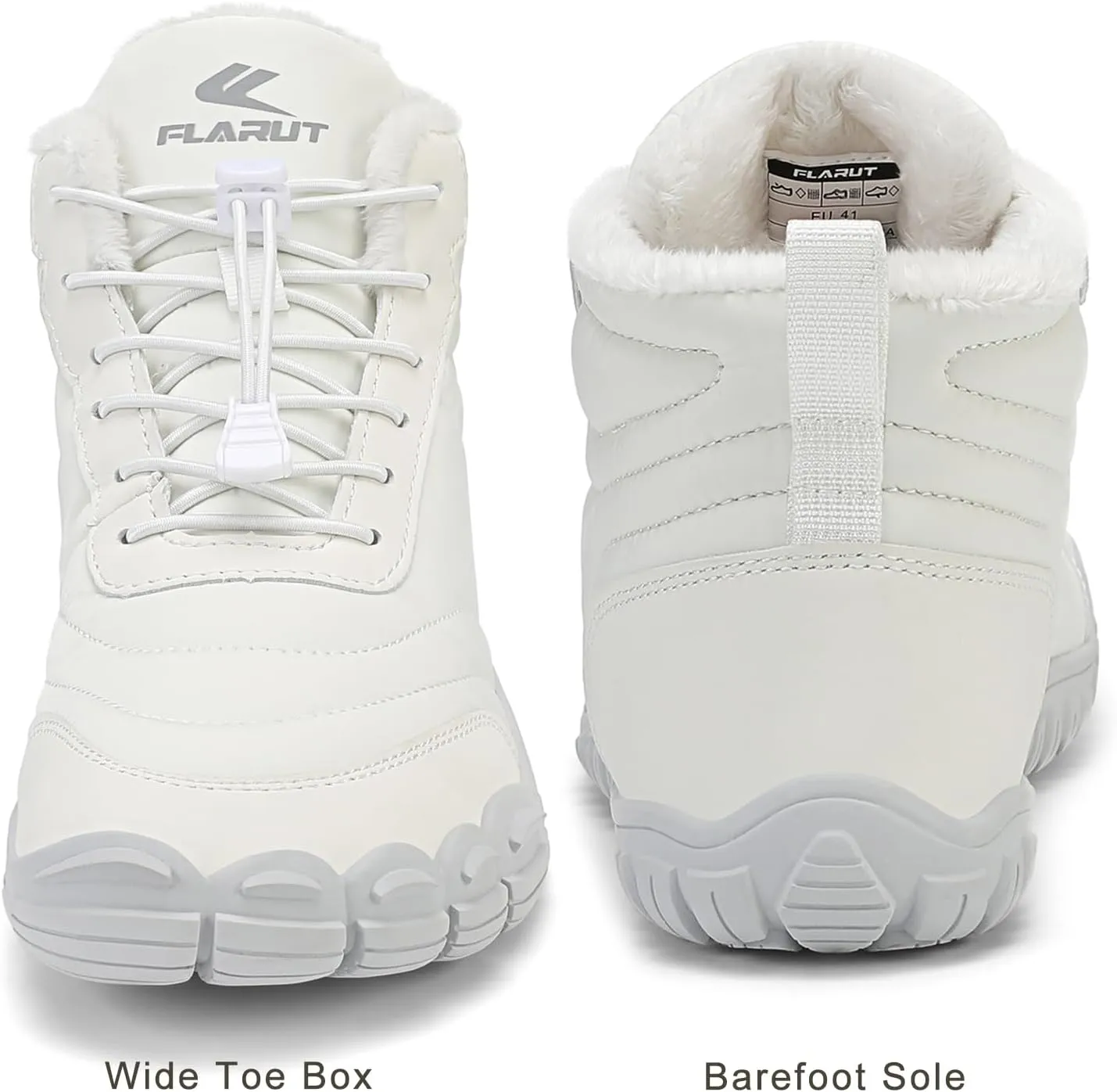 FLARUT Mens Womens Snow Boots Winter Shoes Warm Fur Waterproof Anti-Slip Outdoor Casual Ankle Sneakers