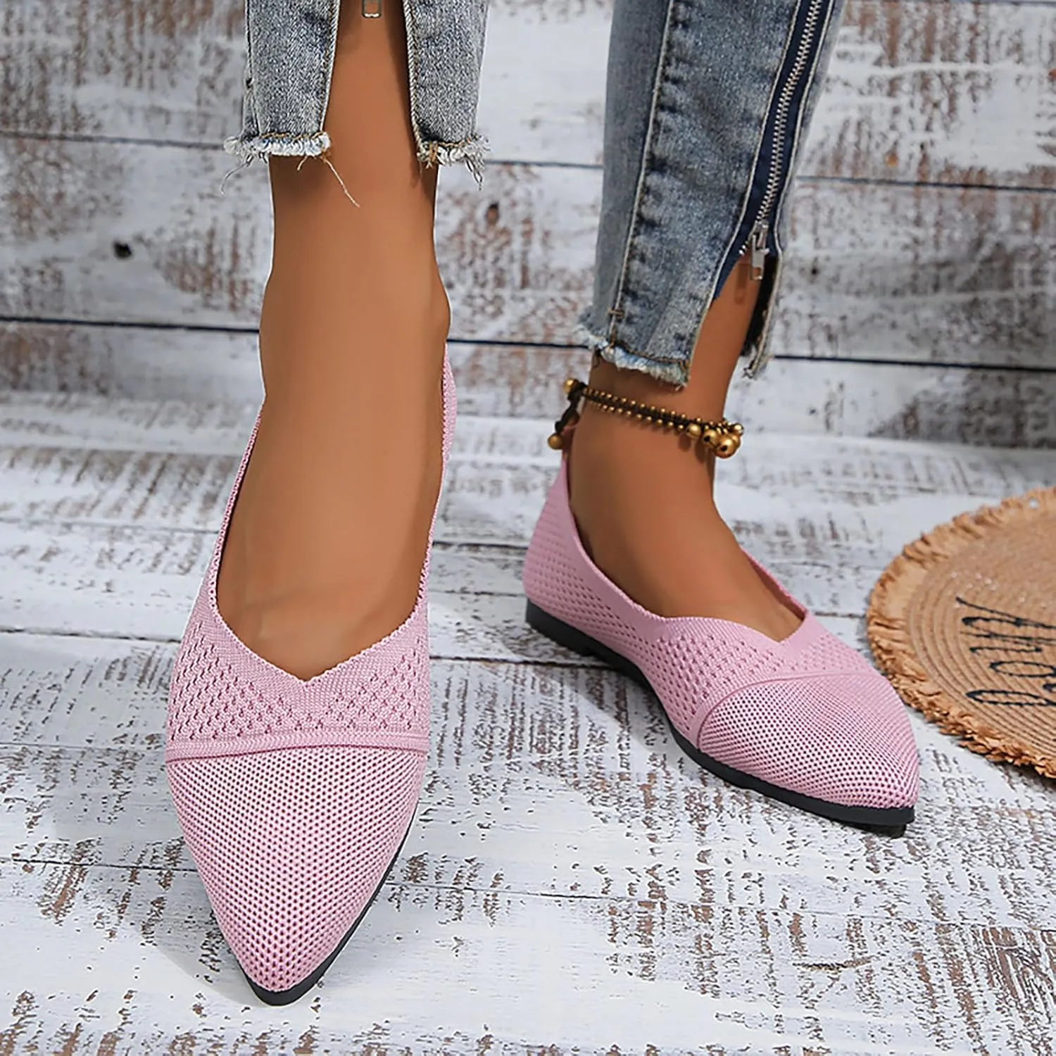 Flats for Women Dressy Ballet Loafer Slip On Business Shoes Comfortable Dress Shoes Work Flat Office Shoe