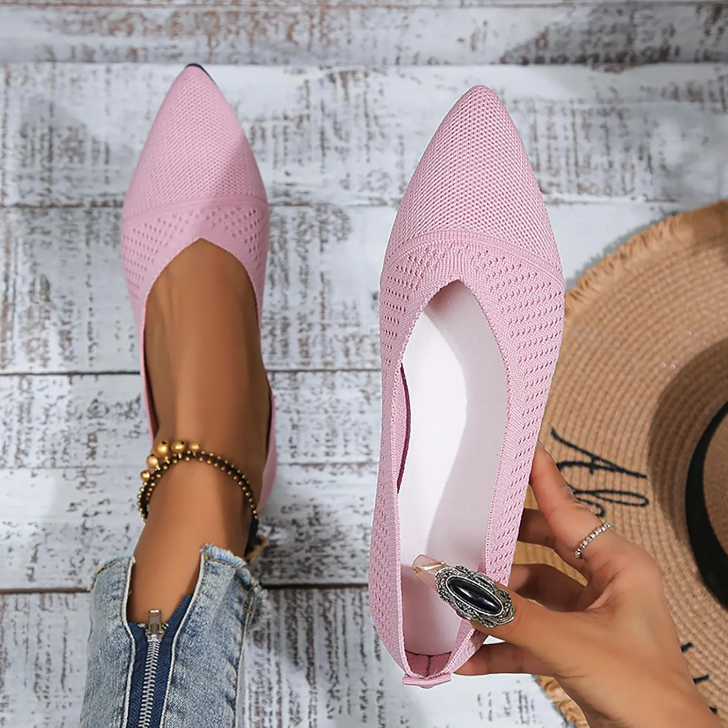 Flats for Women Dressy Ballet Loafer Slip On Business Shoes Comfortable Dress Shoes Work Flat Office Shoe