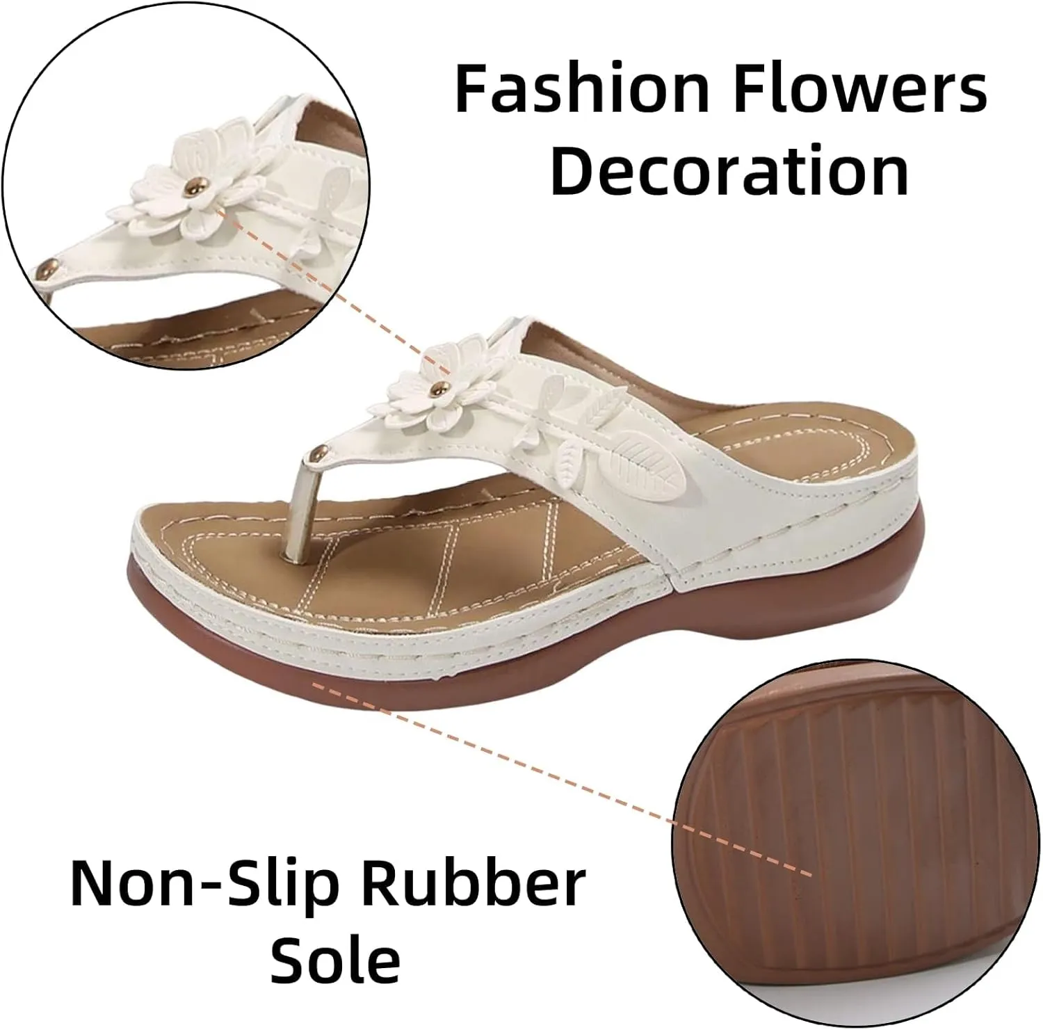 Flip Flops for Women 2025 Summer Beach Sandals Wedge Sandals for Women Comfortable Sandal with Arch Support Fashion Flip Flops Slip on Beach Dressy Sandal on Beach Trendy Shoes 2025