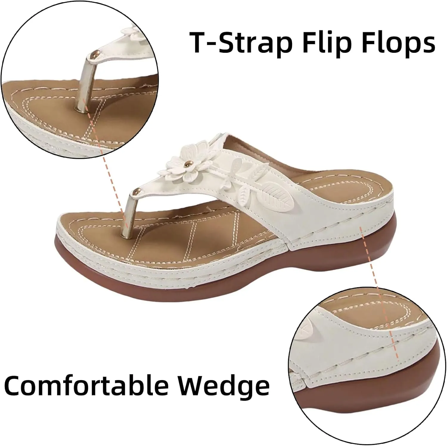 Flip Flops for Women 2025 Summer Beach Sandals Wedge Sandals for Women Comfortable Sandal with Arch Support Fashion Flip Flops Slip on Beach Dressy Sandal on Beach Trendy Shoes 2025