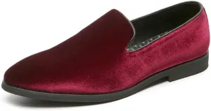 FLQL Men's Luxury Penny Loafer Slip-On Velvet Shoes Party Dancing Shoes Suede Wedding Shoes Plus Size 7-13