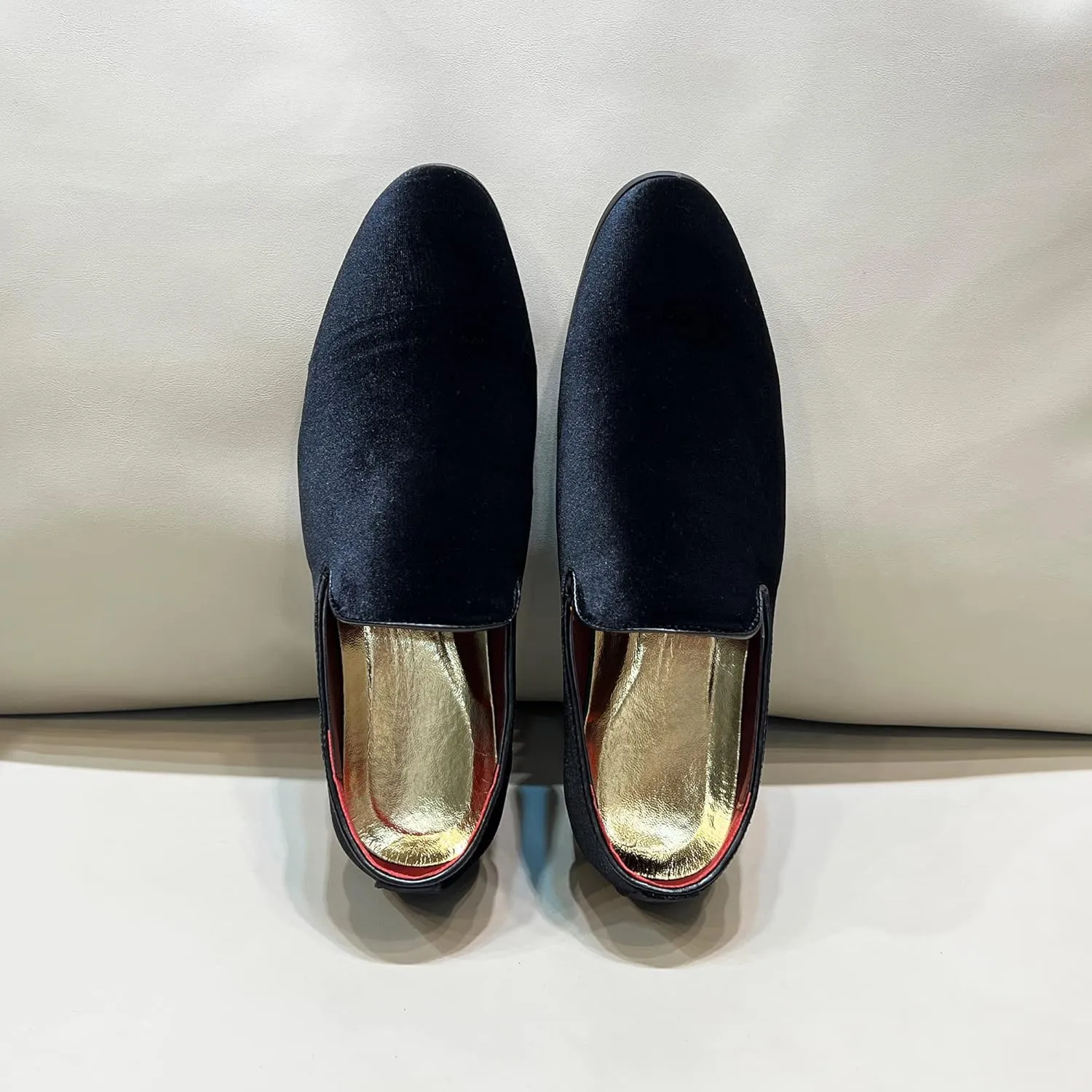 FLQL Men's Luxury Penny Loafer Slip-On Velvet Shoes Party Dancing Shoes Suede Wedding Shoes Plus Size 7-13