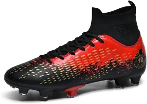 Football Cleats Men Women, Non-Slip High Top Soccer Shoes Lightweight Shock Resistant Training Boots Sneaker Breathable Professional Turf Shoes Sport Athletic Ground Football Boots Soccer Cleats