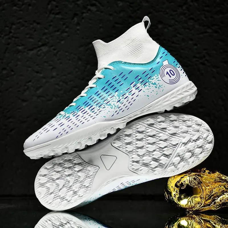 Football Cleats Men Women, Non-Slip High Top Soccer Shoes Lightweight Shock Resistant Training Boots Sneaker Breathable Professional Turf Shoes Sport Athletic Ground Football Boots Soccer Cleats