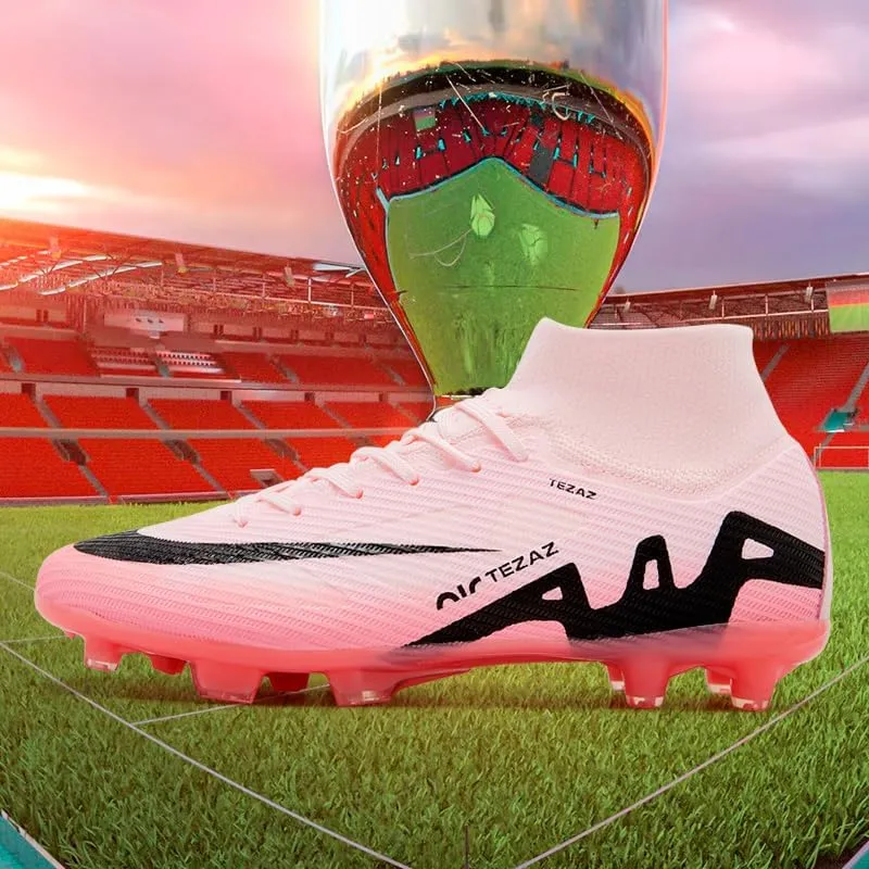 Football Cleats Men Women, Non-Slip High Top Soccer Shoes Lightweight Shock Resistant Training Boots Sneaker Breathable Professional Turf Shoes Sport Athletic Ground Football Boots Soccer Cleats