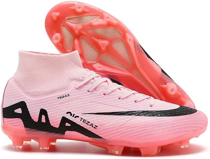 Football Cleats Men Women, Non-Slip High Top Soccer Shoes Lightweight Shock Resistant Training Boots Sneaker Breathable Professional Turf Shoes Sport Athletic Ground Football Boots Soccer Cleats