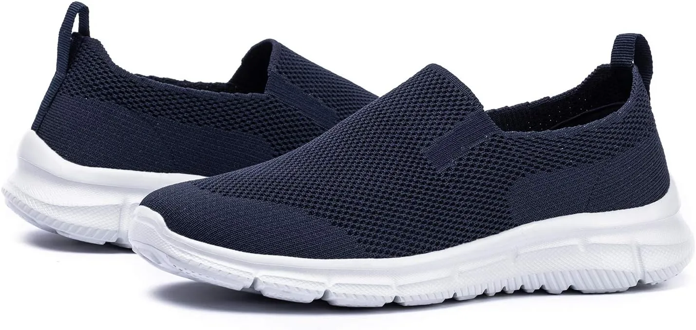 Frank Mully Men's Slip On Walking Shoes Lightweight Casual Knit Loafer Sneakers Comfortable Mesh Work Shoes Athletic Walking Shoes for Men Breathable