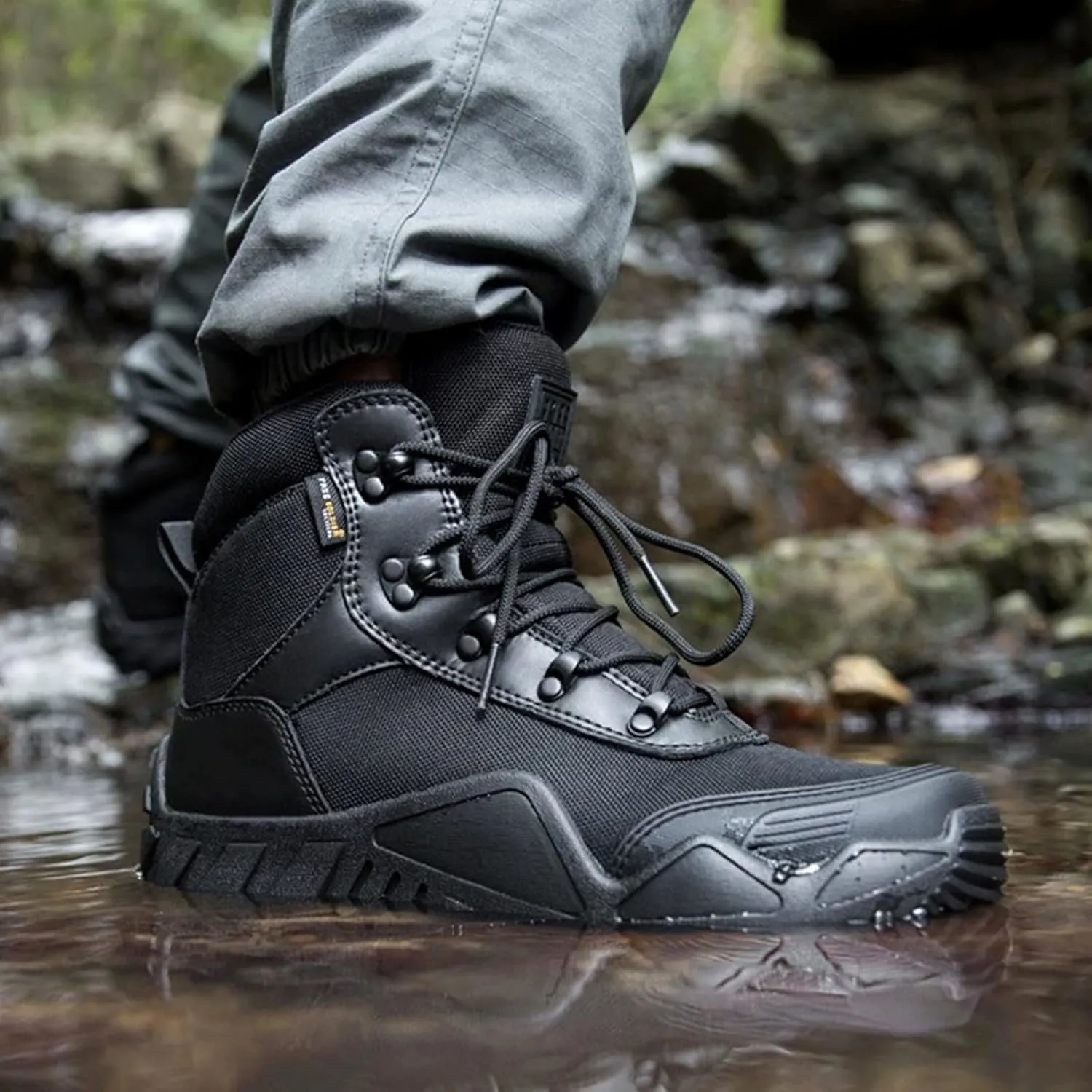 FREE SOLDIER Men's Waterproof Hiking Military Boots
