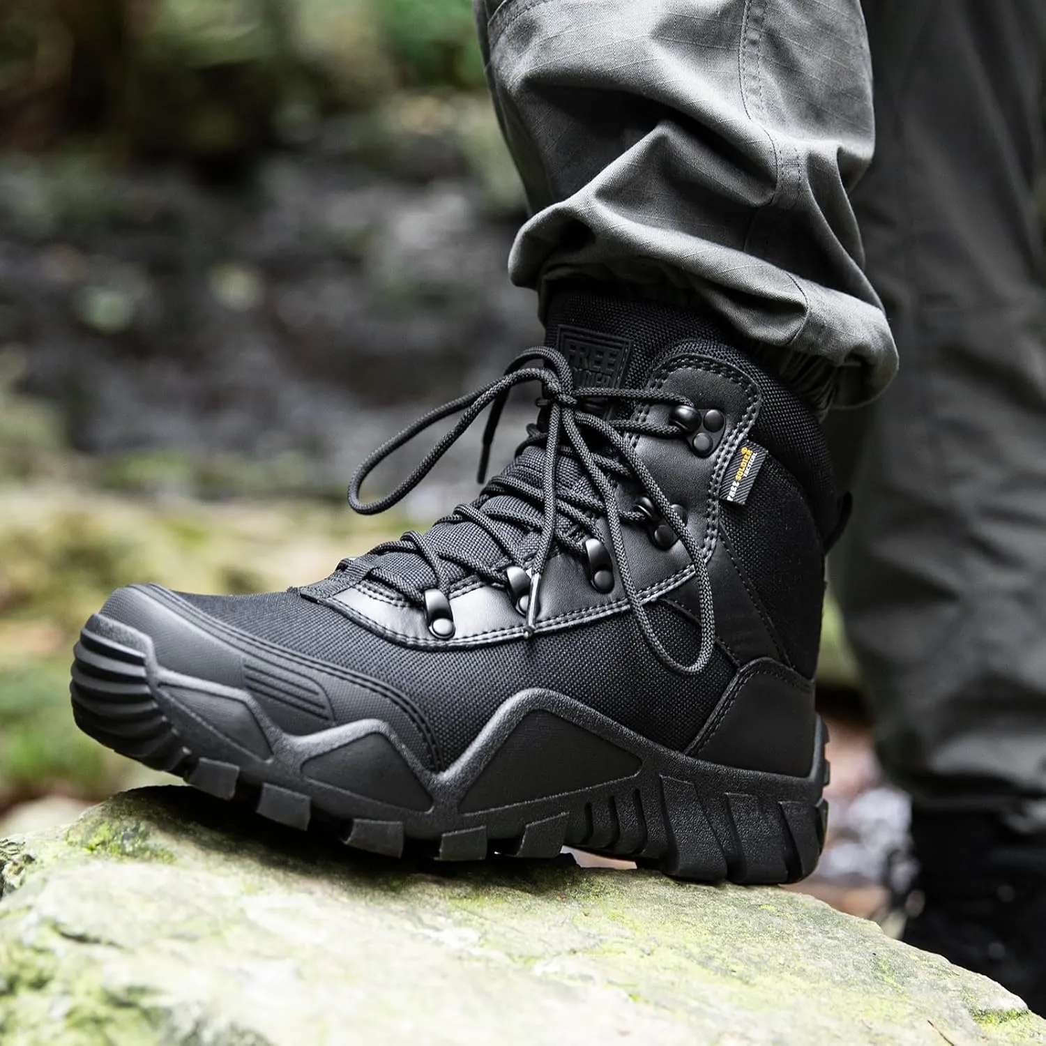 FREE SOLDIER Men's Waterproof Hiking Military Boots