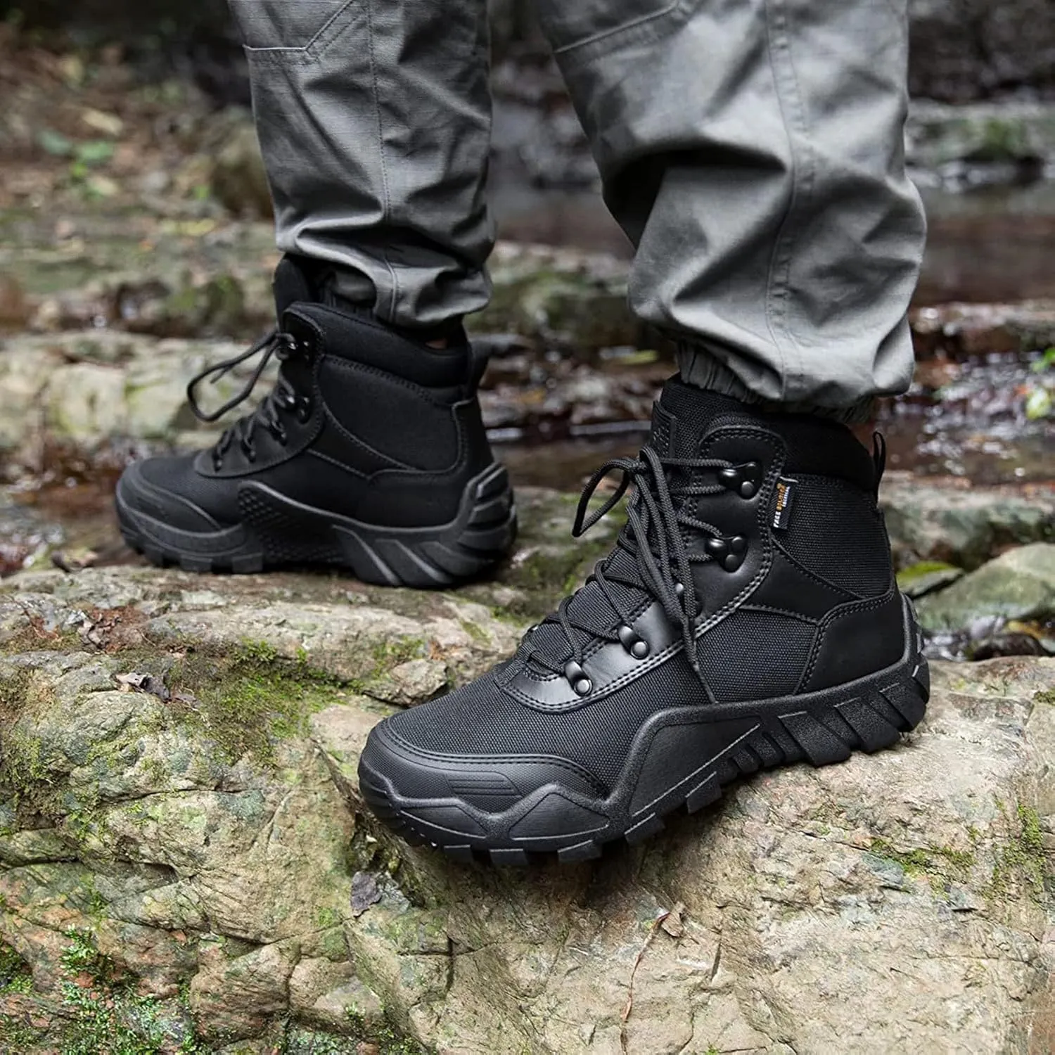 FREE SOLDIER Men's Waterproof Hiking Military Boots