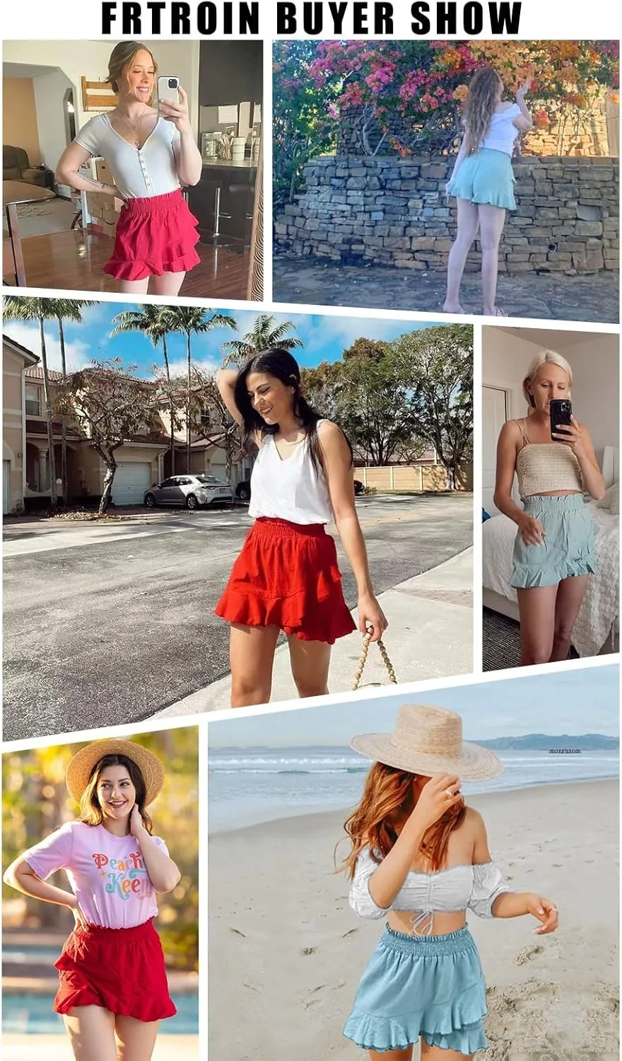FRTROIN Skorts Skirts for Women Fashion Mini Wrap Skirt Flowy Linen Cotton High Waisted Shorts for Summer