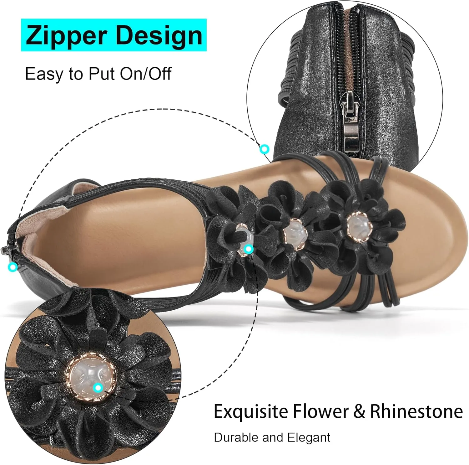 FUDYNMALC Sandals Womens Wedge Shoes: Comfortable Dressy Wedges Sandal with Zipper Summer Gladiator Sandals Open Toe