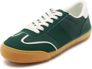 FUNKYMONKEY Women Fashion Sneakers Lace Up Comfort Casual Tennis Skate Shoes Lightweight Anti Slip Walking Footwear