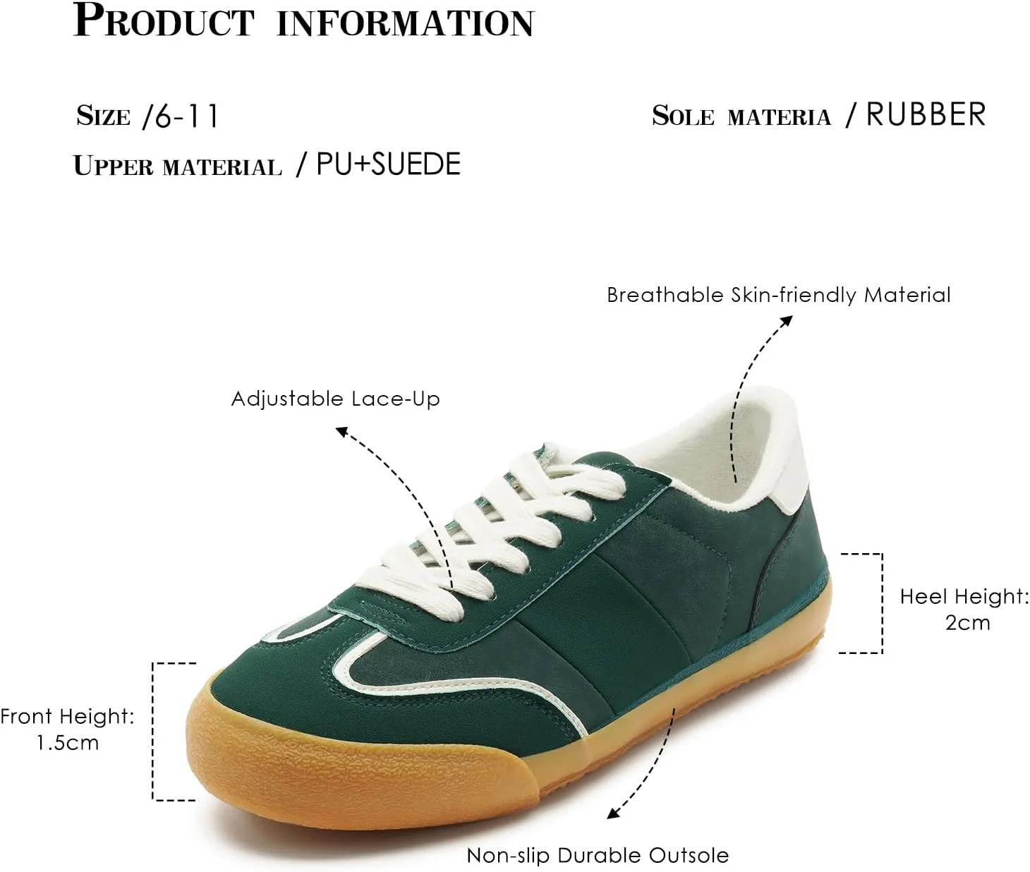 FUNKYMONKEY Women Fashion Sneakers Lace Up Comfort Casual Tennis Skate Shoes Lightweight Anti Slip Walking Footwear