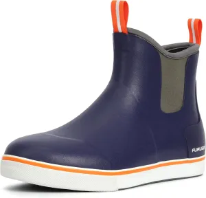 Furuian Men's Deck Boots Fishing Boots Waterproof Rain Boots Ankle Booties Slip On Neoprene Rubber Footwear Chelsea Boots Men botas para hombre for Gardening Fishing Boating Camping Sailing