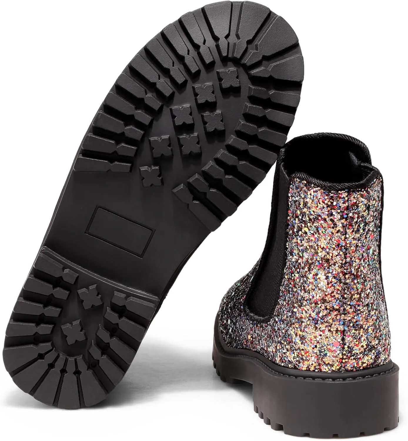 Girls Boots Kids Platform Ankle Boots Glitter Winter Boots For Teen Girls Toddler Boots Elastic Low Heel Girls Booties For Little Kids/Big Kids