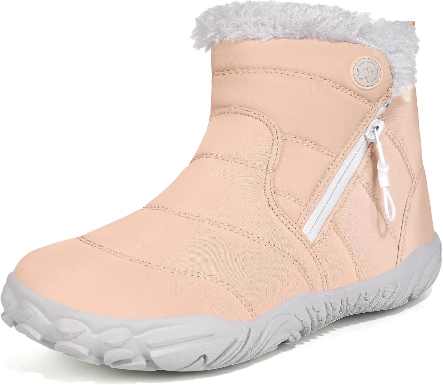 Girls Boys Barefoot Boots Shoes | Minimalist Little Kids/Big Kids Waterproof Ankle Winter Snow Boots | Zero Drop Sole | Wide Toe Box | Slip Resistant