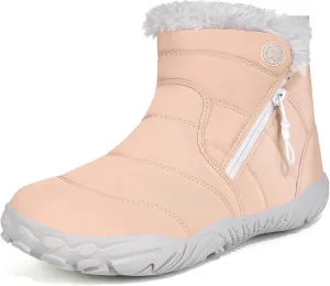 Girls Boys Barefoot Boots Shoes | Minimalist Little Kids/Big Kids Waterproof Ankle Winter Snow Boots | Zero Drop Sole | Wide Toe Box | Slip Resistant