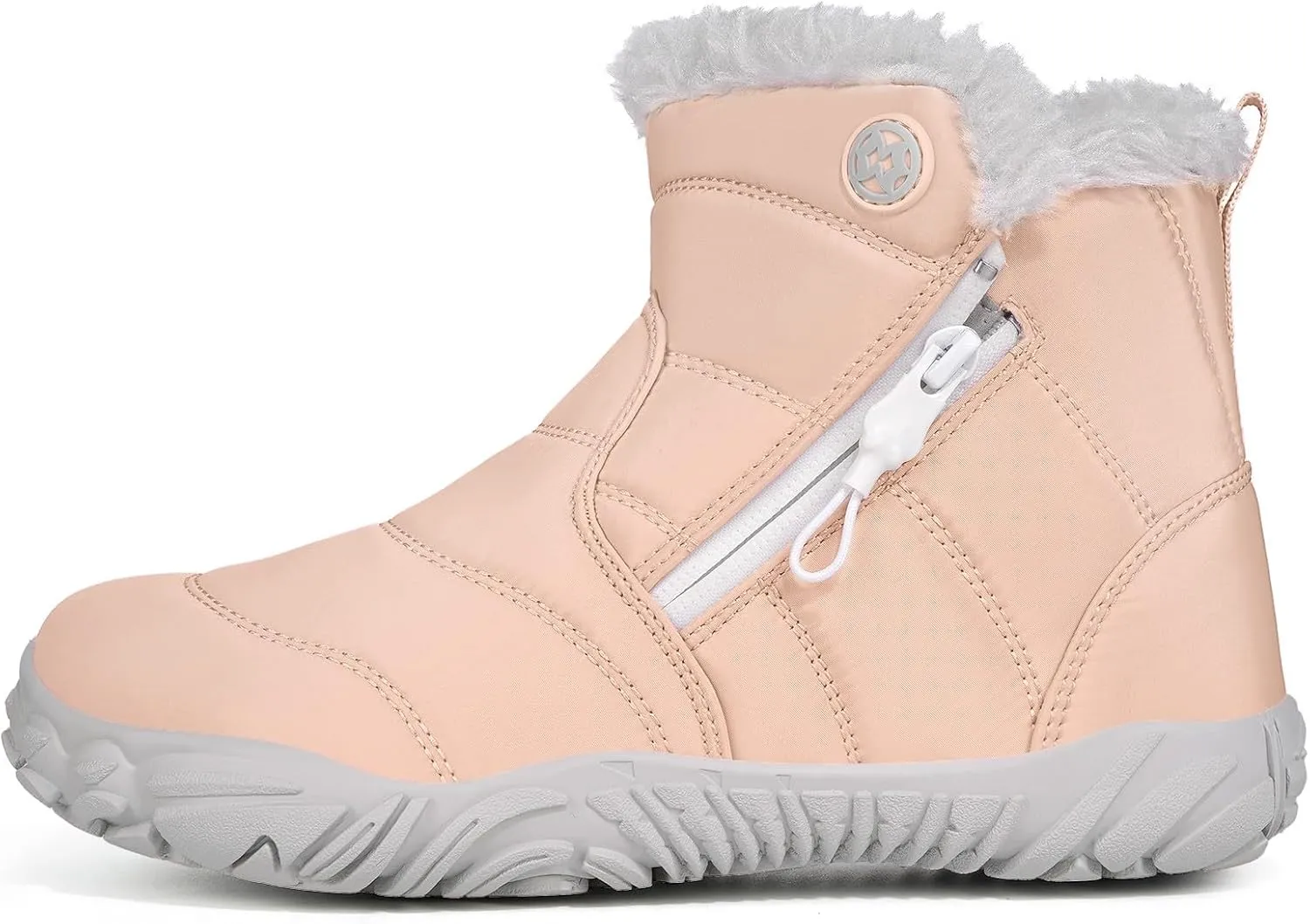 Girls Boys Barefoot Boots Shoes | Minimalist Little Kids/Big Kids Waterproof Ankle Winter Snow Boots | Zero Drop Sole | Wide Toe Box | Slip Resistant
