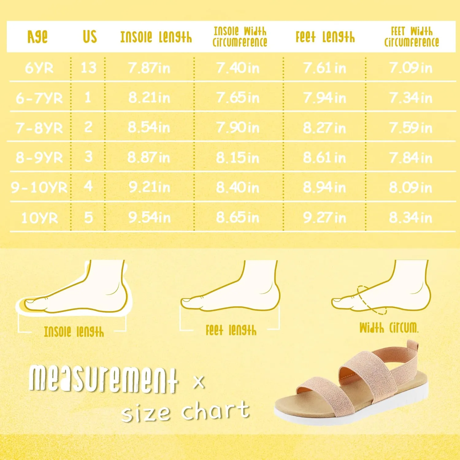 Girls Sandals Open Toe Kids Summer Flat Sandals Casual Fashion Dress Shoes with Elastic Straps