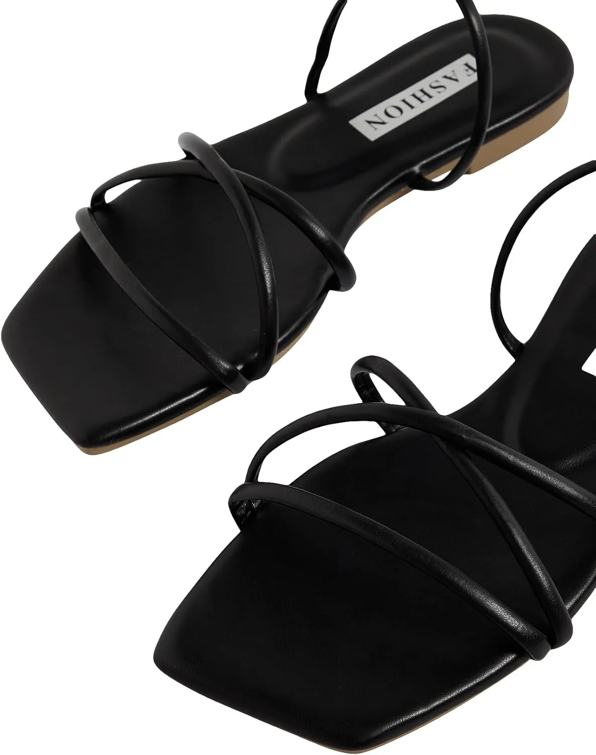 GORGLITTER Women's Strappy Sandals Criss Cross Flat Dress Open Toe Beach Slide Sandal