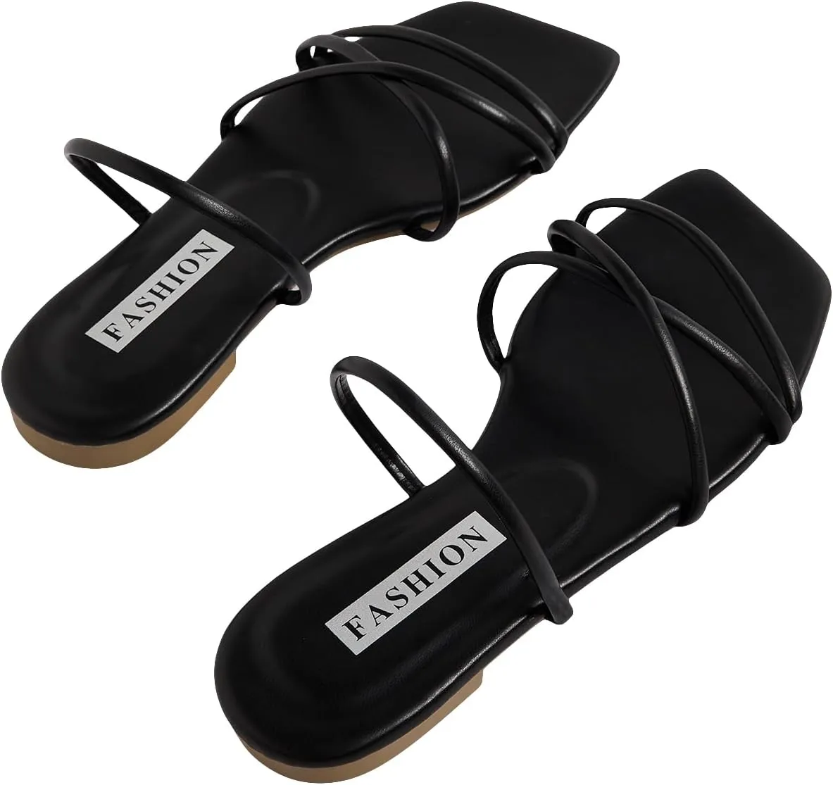 GORGLITTER Women's Strappy Sandals Criss Cross Flat Dress Open Toe Beach Slide Sandal
