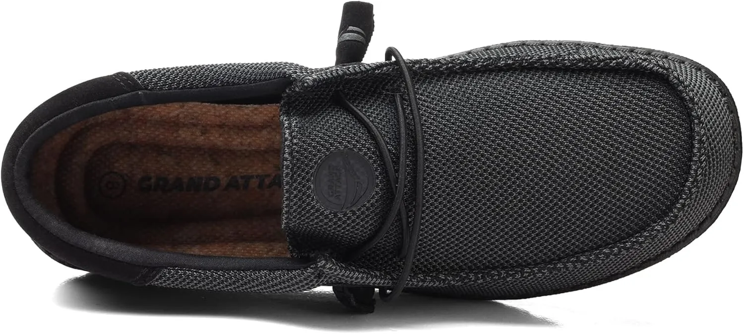 Grand Attack Men's Walking Boat Shoes-Slip On&Lace Up Casual Loafers, Comfortable & Lightweight Work Shoes | for Home, Leisure Travel, Driving Shoes