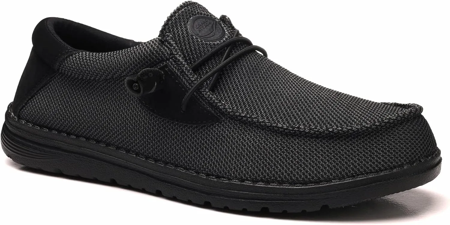 Grand Attack Men's Walking Boat Shoes-Slip On&Lace Up Casual Loafers, Comfortable & Lightweight Work Shoes | for Home, Leisure Travel, Driving Shoes