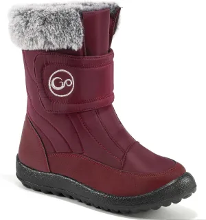 HARENCE Girls Boys Snow Boots: Comfortable Warm Fur Lined Toddler Winter Boot Hook Loop Outdoor Waterproof Slip on Boots for Kids