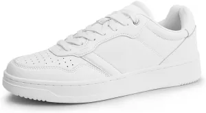 Hawkwell Men's Classic Leather Low Top Fashion Sneakers Casual Dress Sneakers Skate Tennis Basketball Style Walking Shoes