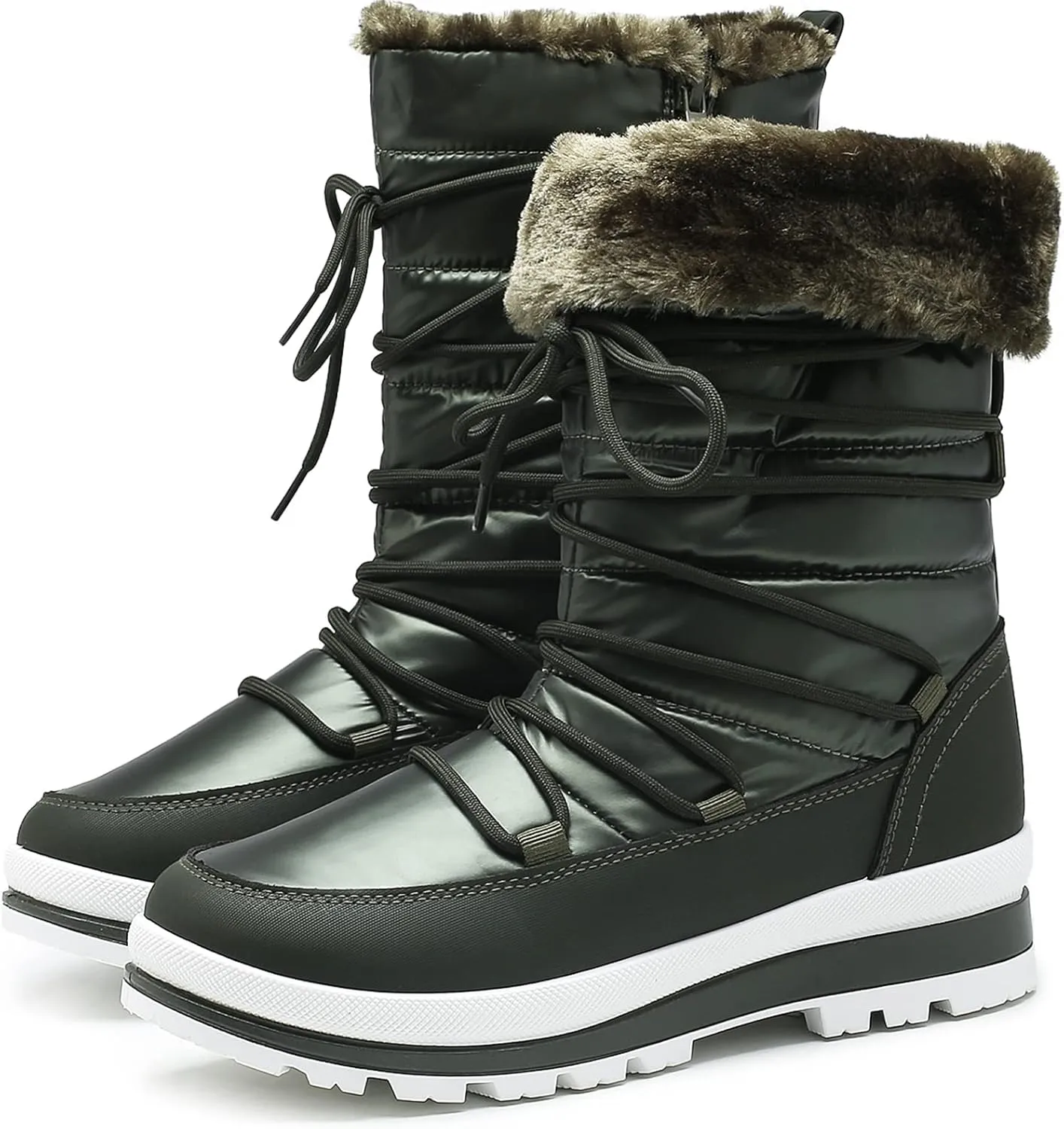 HEAWISH Women’s Winter Snow Boot Fur Lined Mid Calf Warm Boots