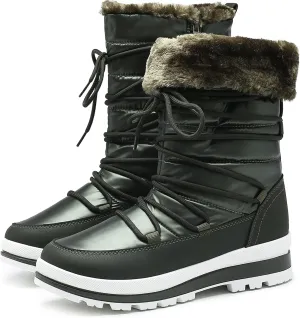 HEAWISH Women’s Winter Snow Boot Fur Lined Mid Calf Warm Boots