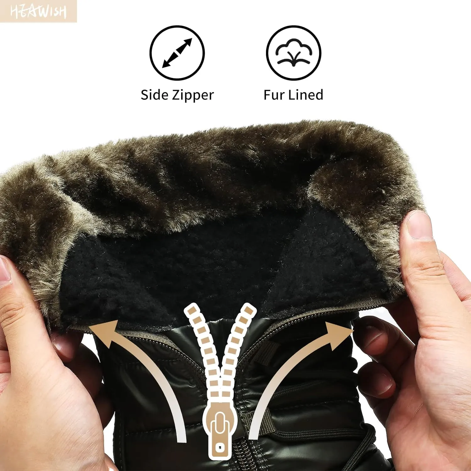 HEAWISH Women’s Winter Snow Boot Fur Lined Mid Calf Warm Boots