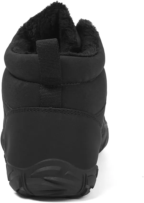 HiGropcore Barefoot Snow Boots for Women Men, Warm Fur Lined Water Repellent Winter Barefoot Shoes, Wide Toe Box Lightweight Outdoor Ankle Boots