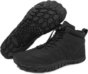 HiGropcore Barefoot Snow Boots for Women Men, Warm Fur Lined Water Repellent Winter Barefoot Shoes, Wide Toe Box Lightweight Outdoor Ankle Boots