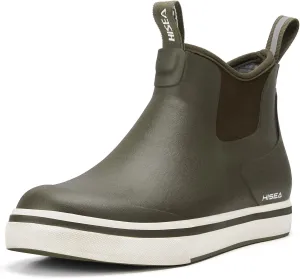 HISEA Men's Deck Boots Saltwater Fishing Booties Waterproof Ankle Rain Boots High Traction