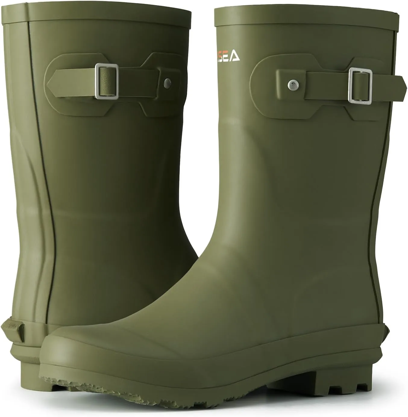 HISEA Women's Mid Calf Rubber Rain Boots Waterproof Wellington Garden Boots