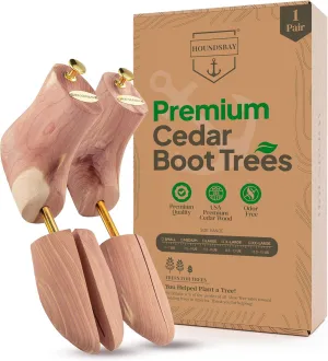 HOUNDSBAY Boot Trees, Cedar Boot Tree for Men, Shoe Tree for Boots, Boot Stretcher & Shaper