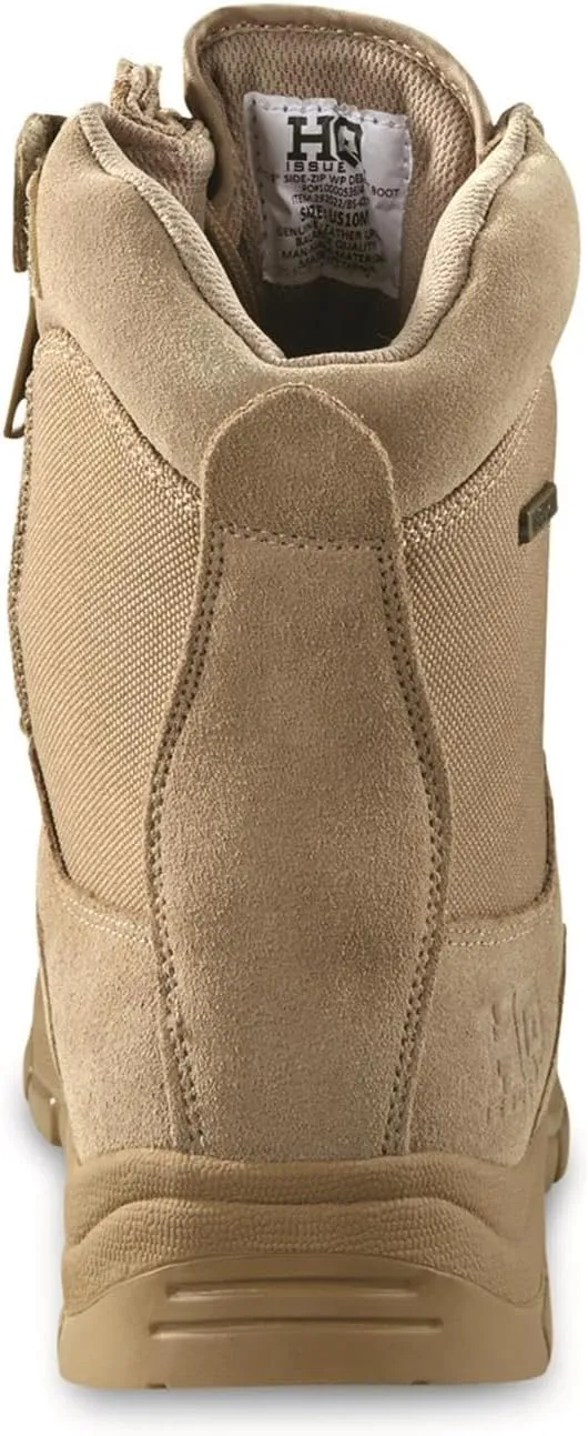 HQ ISSUE Men's Waterproof Classic 8" Side Zip Desert Tactical Boots