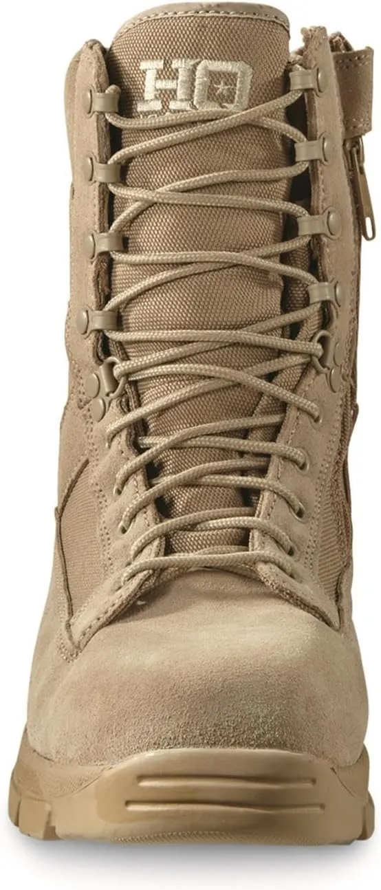 HQ ISSUE Men's Waterproof Classic 8" Side Zip Desert Tactical Boots