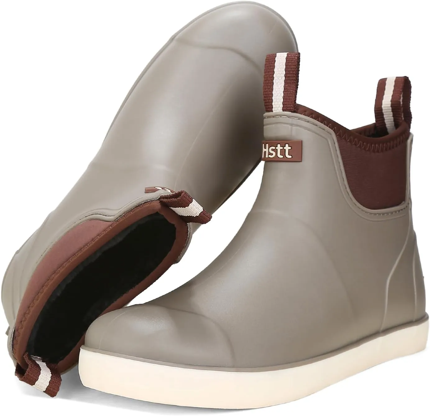 Hsttgsr Men's Deck Boots, Rubber Rain Boots Waterproof Fishing Boots, Ankle Anti-Slip High Traction Boots for Professional Premium Neoprene, Garden Boots Shoes Footwear Booties for Men Outdoor Work